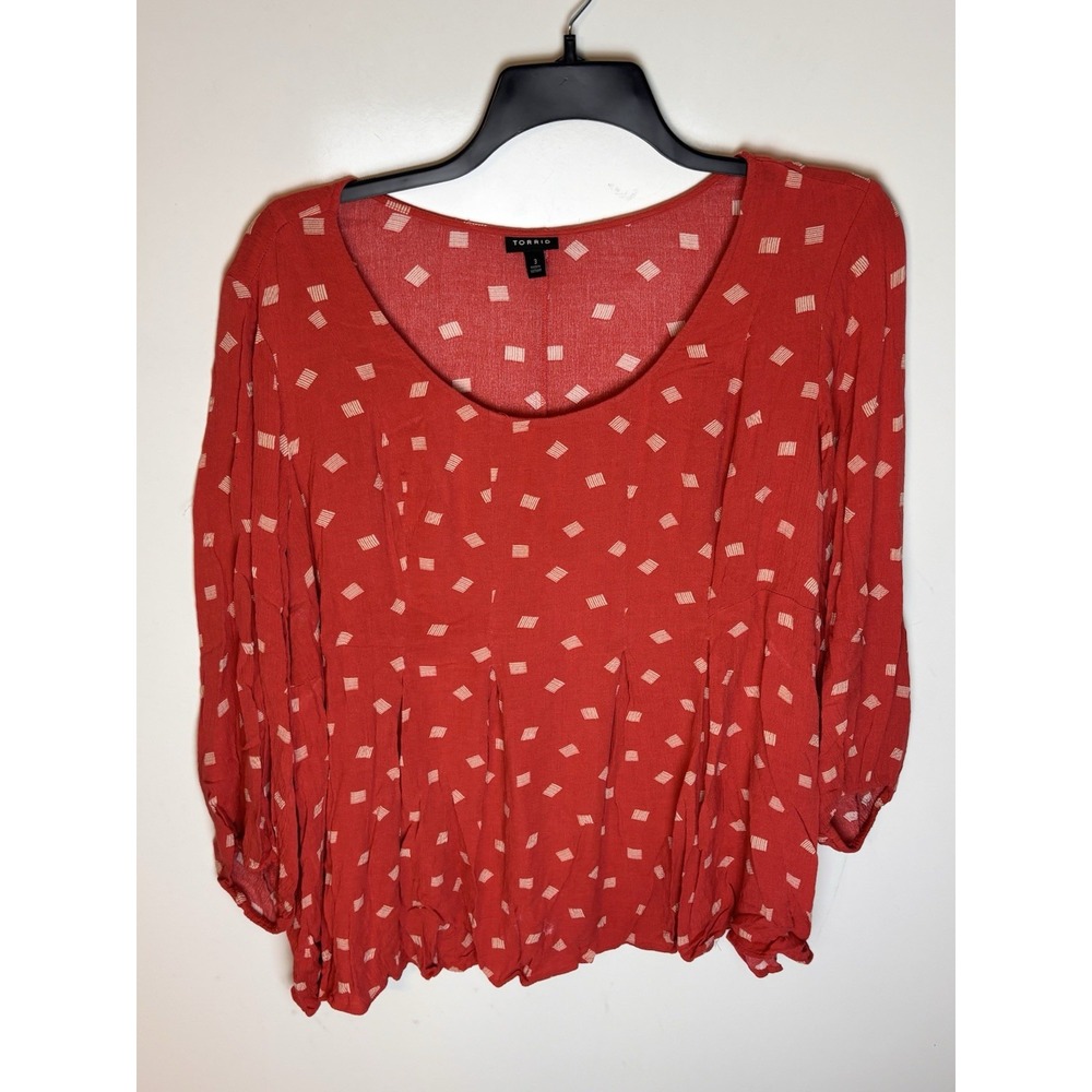Torrid Top Long Sleeves crinkled gauze fit and flare size 3 (3X)